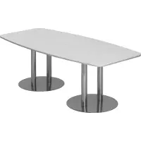 Hjh OFFICE PRO KARAT S 22 C - Karat Weiß mit Säulenfuß/Chrom 220 x 103