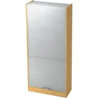 Hjh OFFICE PRO SIGNA R90 CE - Buche/Silber Rollladenschrank 5 OH Chromgriff Metall