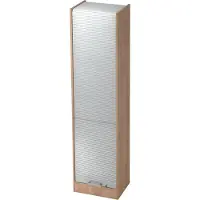 Hjh OFFICE PRO SIGNA R50 CE - Nussbaum/Silber Rollladenschrank 5 OH Chromgriff Metall