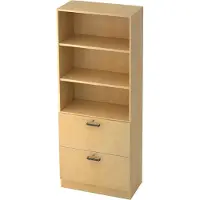 Hjh OFFICE PRO SIGNA G 7300 SG - Ahorn 5 OH Schrank mit Hängeregistratur (abschließbar) Streifengriff Kunststoff