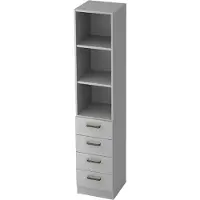Hjh OFFICE PRO SIGNA G 7600 SG - Grau 5 OH Schrank mit 4 Schüben Streifengriff Kunststoff