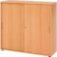 Hjh OFFICE PRO BETA 1753S - 3 OH Schiebetürenschrank Buche/Buche Metallgriff
