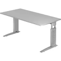 Hjh OFFICE PRO UNDA 16 S - 160 x 80 Grau/Silber höhenverstellbar