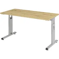 Hjh OFFICE PRO MEGA 614 S - h?henverstellbar 140 x 67 Asteiche/Silber
