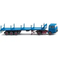 Wiking Lastbiler model H0 Wiking 055406 Mercedes Benz Rungensattelzug (MB) - azurblau
