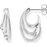 Thomas Sabo Ohrringe Welle mit Weissen Steinen