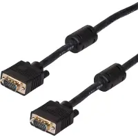 Akyga AK-AV-09 VGA Monitor Verbindungkabel 2x S-VGA mit ferritfilter 15m schwarz, 15 m, VGA (D-Sub), VGA (D-Sub), Männlich, Männlich, Schwarz