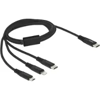 DeLOCK USB Ladekabel 3 in 1 USB Type-C zu Lightning / Micro USB / USB Type-C 1 m