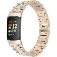 Cover-Discount Fitbit Charge 5 - Edelstahl mit Strass Armband gold