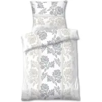 TRAUMSCHLAF Frottee Bettwäsche Franka silber creme 155x220 cm + 80x80 cm
