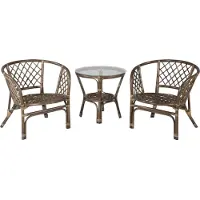 Ebuy24 Wera Café-Set 2 Stühle, 1 Tisch Walnuss-Nachbildung.