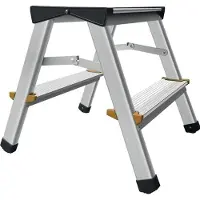 Quality Brand Klapptritt Stufen 2 Plattform-H.390mm Alu.m.Anti-Rutsch-Riffelung