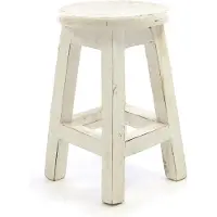 VCM Vintage Hocker weiß VCM Weiß
