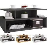 VCM Holz Couchtisch | Sofatisch mit ausreichend Stauraum | Maße ca. H. 40 x B. 80 x T. 50 cm | Wohnzimmertisch - Esila