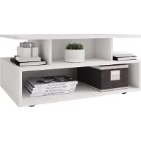 VCM Couchtisch "Holz Sofatisch Couchtisch Wohnzimmertisch Esila", weiß, B:80cm T:50cm, Tische, Couchtisch