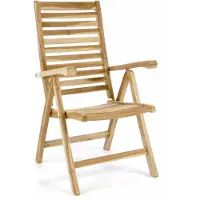 VCM Gartenstuhl Hochlehner Klappstuhl verstellbar Teak VCM Braun