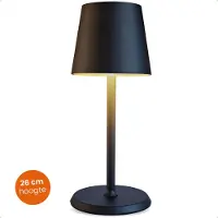 Goliving Tischlampe wiederaufladbar – Tischleuchte - Nachttischlampe - dimmbar – Touch-Lampe – Nachtlampe – 26 cm – Schwarz