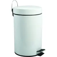 MSV 12 L Treteimer, Edelstahl rostfrei, Weiß, 25 cm, White