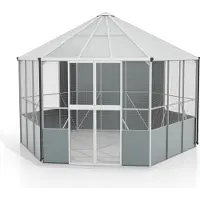 Vitavia Vitavia, Gewächshaus-Pavillon/ Vogelvoliere "Circus 9000", aluminium eloxiert, 9,0 m²