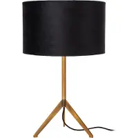 Lucide Stativtischlampe Tondo Gold mit schwarzer Kappe