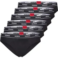 HUGO Slip "Slip Brief Stripe 6er Pack", Damen, Gr. L, schwarz, Obermaterial: 95% Baumwolle CO. 5% Elasthan EL., Unterhosen Slip