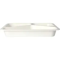 Starpak 50 Mikrowellenschalen, PP 3-geteilt 765 ml 3,2 cm x 22,7 cm x 17,8 cm weiss | Folie (50 Stück)