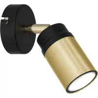 Licht-Erlebnisse Spot Strahler Wand Decken Ø 8 cm klein GU10 Schwarz Gold schwenkbar Deckenlampe Wandleuchte Leselampe