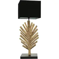Licht-Erlebnisse Tischlampe Treibholz Stoff 69 cm E27 Nachttisch Wohnzimmer Tischleuchte SAWATH