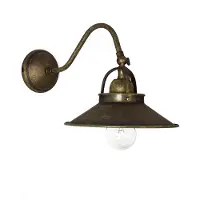 Licht-Erlebnisse Wandleuchte innen Messing massiv Rustikal in Bronze E27 Wandlampe Küche