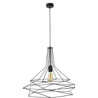 Licht-Erlebnisse Pendelleuchte Metall Schwarz geometrisches Design dekorativ E27 Hängelampe Esstisch Küche SALVIA
