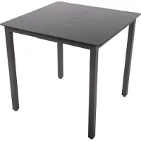 VCM Gartentisch aus Glas und Aluminium | Esstisch | ca. H. 73 x B. 80 x T. 80 cm | Anthrazit | Balkontisch Gartenmöbel