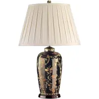 Elstead Lighting Zeitgenössische Schreibtischlampe Schwarze Vögel Porzellan Schwarz Gold 1 Licht E27