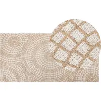 Beliani Teppich Jute beige / weiss 80 x 150 cm geometrisches Muster Kurzflor ARIBA