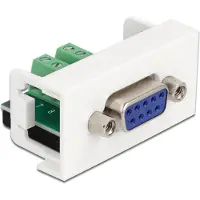 DeLOCK Easy 45 Modul D-Sub 9 Pin Buchse zu 10 Pin Terminalblock 22,5 x 45 mm, Flach, Weiß, VGA (D-Sub), Terminal, Weiblich, Weiblich
