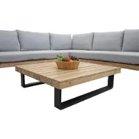 Mendler Garten-Garnitur MCW-H54, Garnitur Sitzgruppe Lounge-Set, Spun Poly Akazie Holz MVG Alu hellbraun, Polster hellgrau