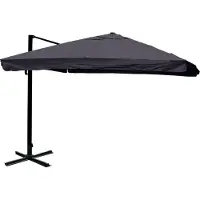Mendler Gastronomie-Ampelschirm MCW-A96, 3,5x3,5m (Ø4,95m) Polyester/Alu 25kg Flap, anthrazit ohne Ständer