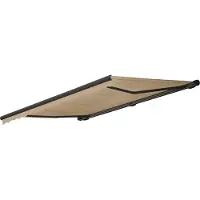 Mendler Elektrische Kassetten-Markise H123, Vollkassette Volant 4,5x3m Polyester Creme, anthrazit