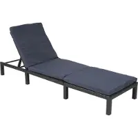 Mendler Poly-Rattan Sonnenliege MCW-A51, Relaxliege Gartenliege Liege Basic anthrazit, Kissen grau