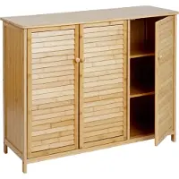 Mendler Sideboard MCW-B18, Schrank Kommode Highboard, 3 Türen Bambus 81x97x34cm
