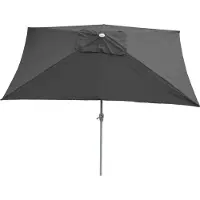 Mendler Sonnenschirm Castellammare, Gartenschirm, 2x3m rechteckig neigbar, Polyester/Alu 4,5kg UV-Schutz 50+ anthrazit