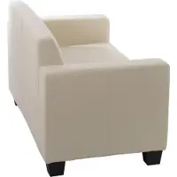 Mendler Sofa-Garnitur Couch-Garnitur 2x 2er Sofa Moncalieri Kunstleder creme
