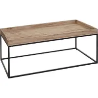 MCW Couchtisch MCW-K71, Kaffeetisch Beistelltisch Tisch, Holz massiv Metall 46x110x60cm naturfarben
