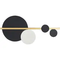 Beliani LED Wandleuchte Gold Schwarz und Weiß Metall Rund Glamourös Modern Art-Déco-Stil Dekolampe für Flur Küche Esstisch Wohnküche Innenräume
