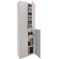 VCM Schuhschrank "XL Holz Großer Schuhschrank Schuhkommode Lona 6", grau (weiß, grau), B:70cm T:40cm, Obermaterial: 100% Holz Wood., Schränke, Schuhschrank