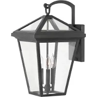 Elstead Lighting Elstead Alford Place Außen-Außenwandleuchte E14 3-fach Museum Schwarz Klar IP44