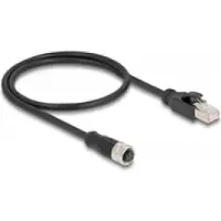 DeLOCK M12 Adapterkabel D-kodiert 4 Pin Buchse zu RJ45 Stecker 50 cm