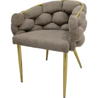 HTI Stuhl Alsen Gold Braun, Metallgestell, B60xH80xT68 cm, Sitzhöhe 49 cm, bis 140 kg