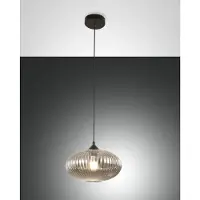 FABAS LUCE Pendelleuchte Fiordaliso E27 Ø300mm Grau