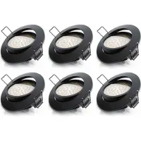 Brandson 6x LED Deckenspots dimmbar & schwenkbar Einbaustrahler mit Aluminium Rahmen in schwarz