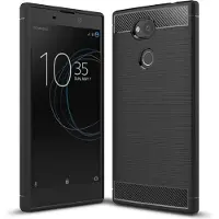 König Design Hülle Handy Schutz für Sony Xperia L2 Case Cover Bumper Carbon Optik TPU Schwarz